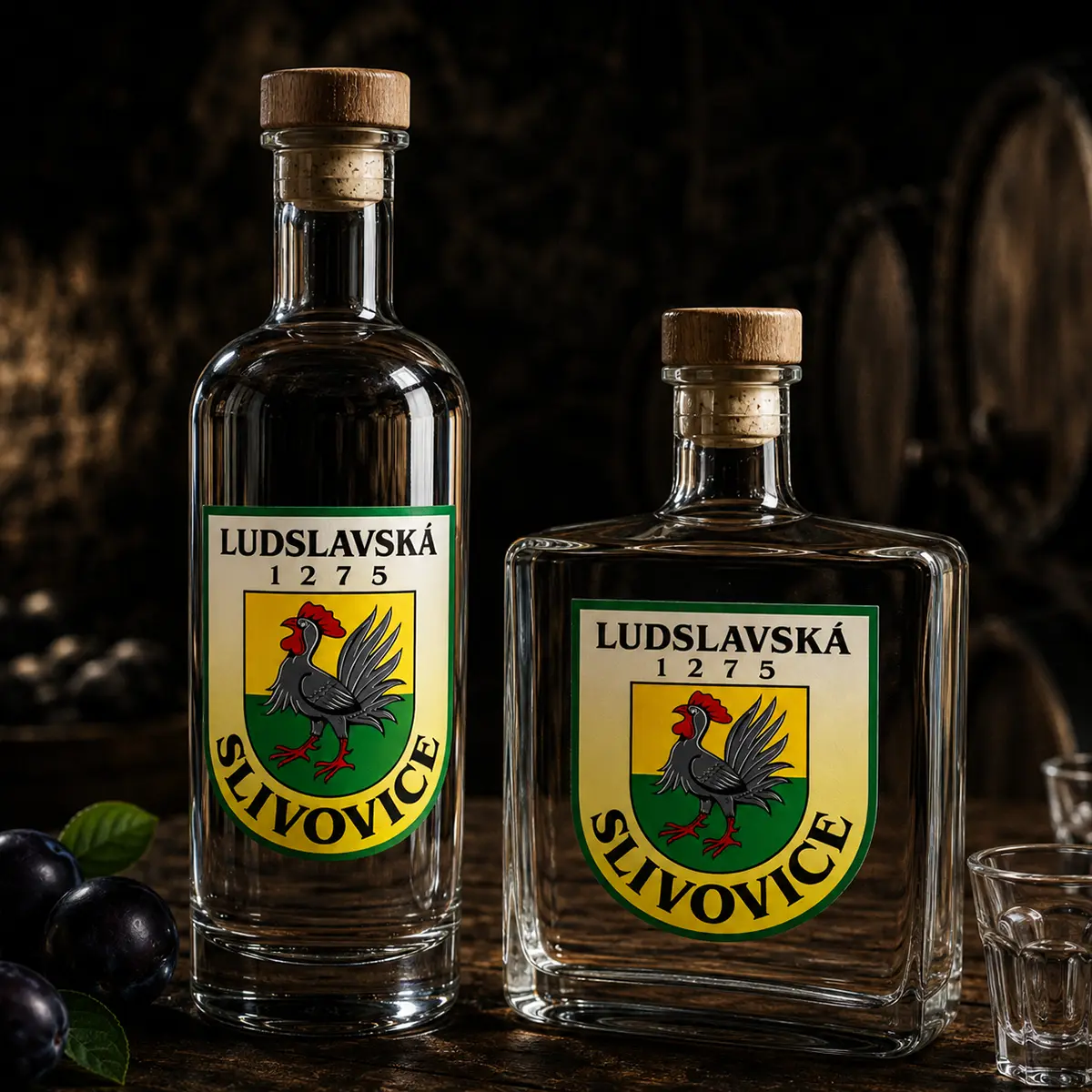 Etikety na slivovici pro obec Ludslavice