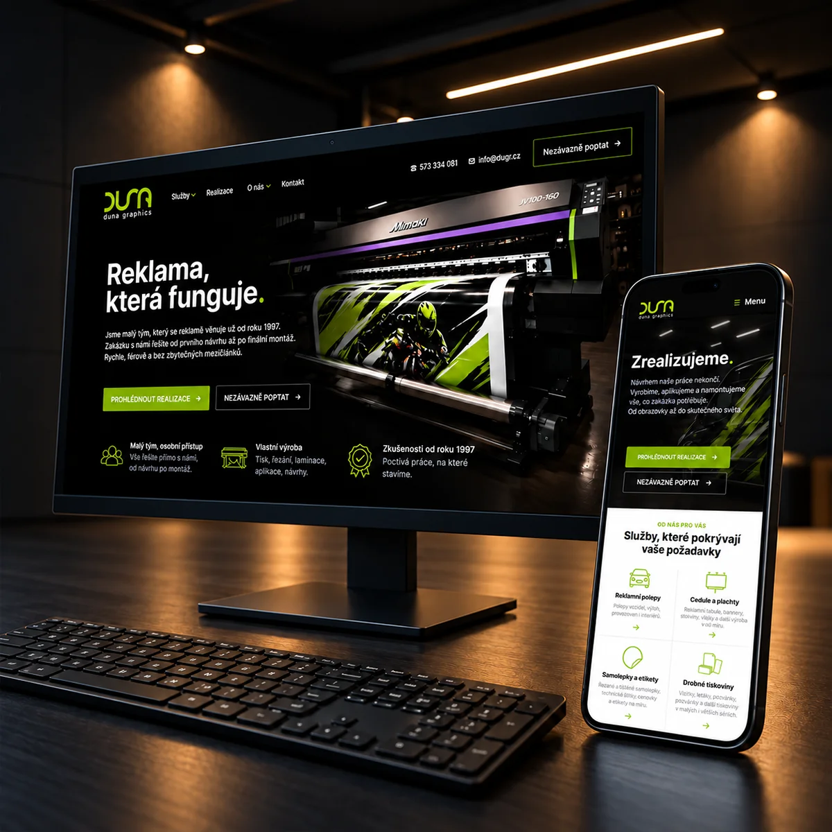 DUNA Graphics – modernizace firemního webu
