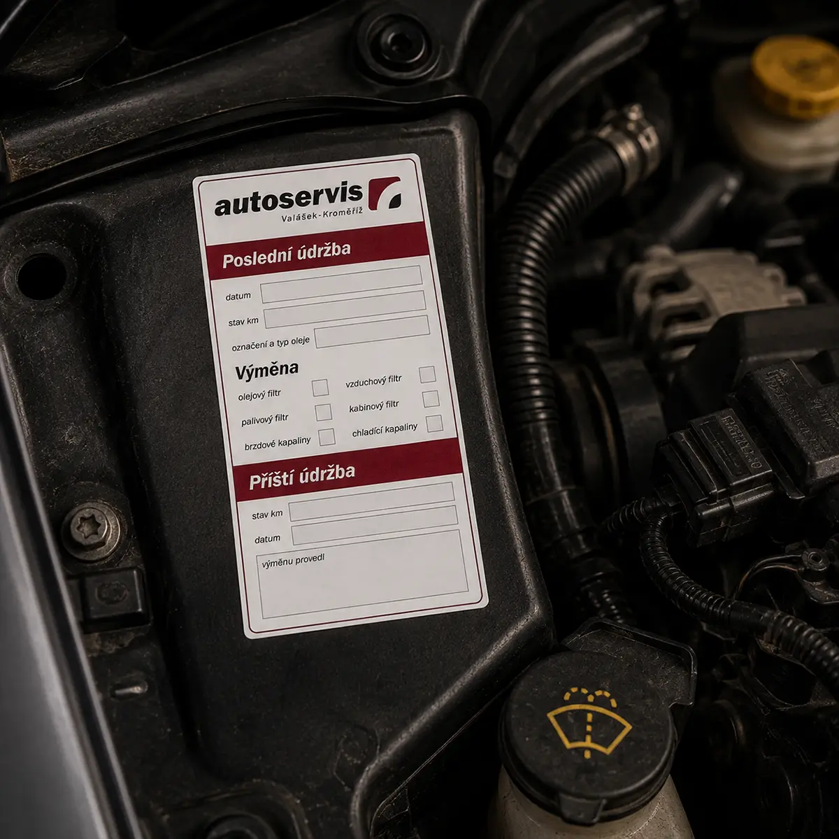 Servisní samolepky pro autoservis
